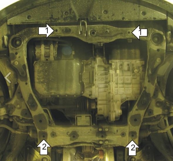 Защита стальная Мотодор для картера двигателя и КПП на Hyundai Sonata NF фото 3
