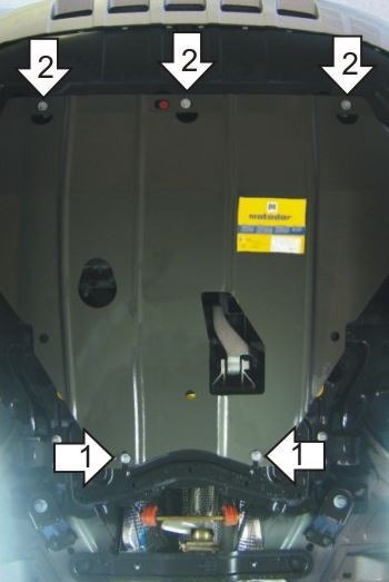 Защита стальная Мотодор для картера двигателя и КПП на Ford Kuga фото 2