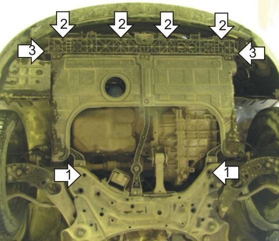 Защита стальная Мотодор для картера двигателя, КПП на KIA Optima и Sonata фото 3