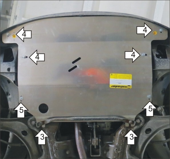 Защита алюминиевая Мотодор для картера двигателя, КПП на Citroen DS3 фото 4
