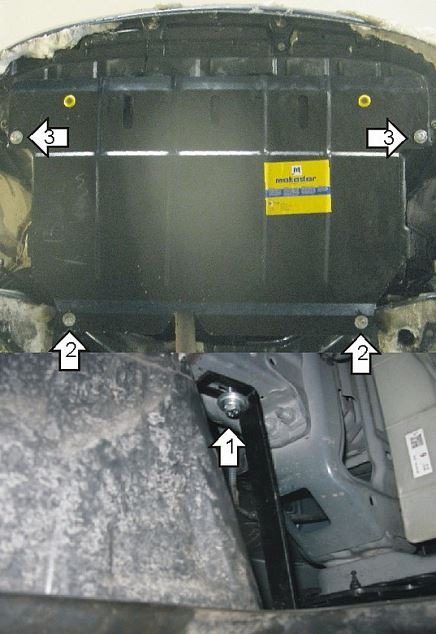Защита стальная Мотодор для картера двигателя, КПП на Toyota Ractis фото 2