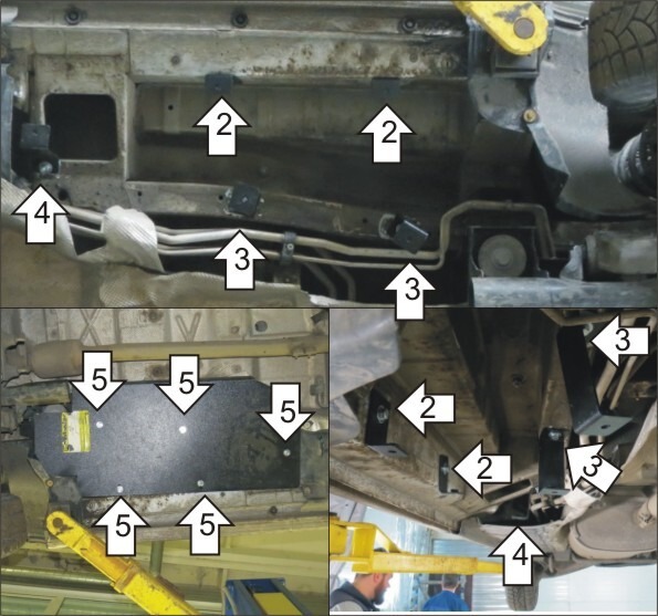 Защита алюминиевая Мотодор для трубкок кондиционера на Volkswagen Transporter/Multivan/Caravelle T5 и T6 фото 4