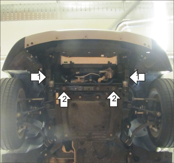Защита алюминиевая Мотодор для радиатора на BMW X1 (e84) фото 2