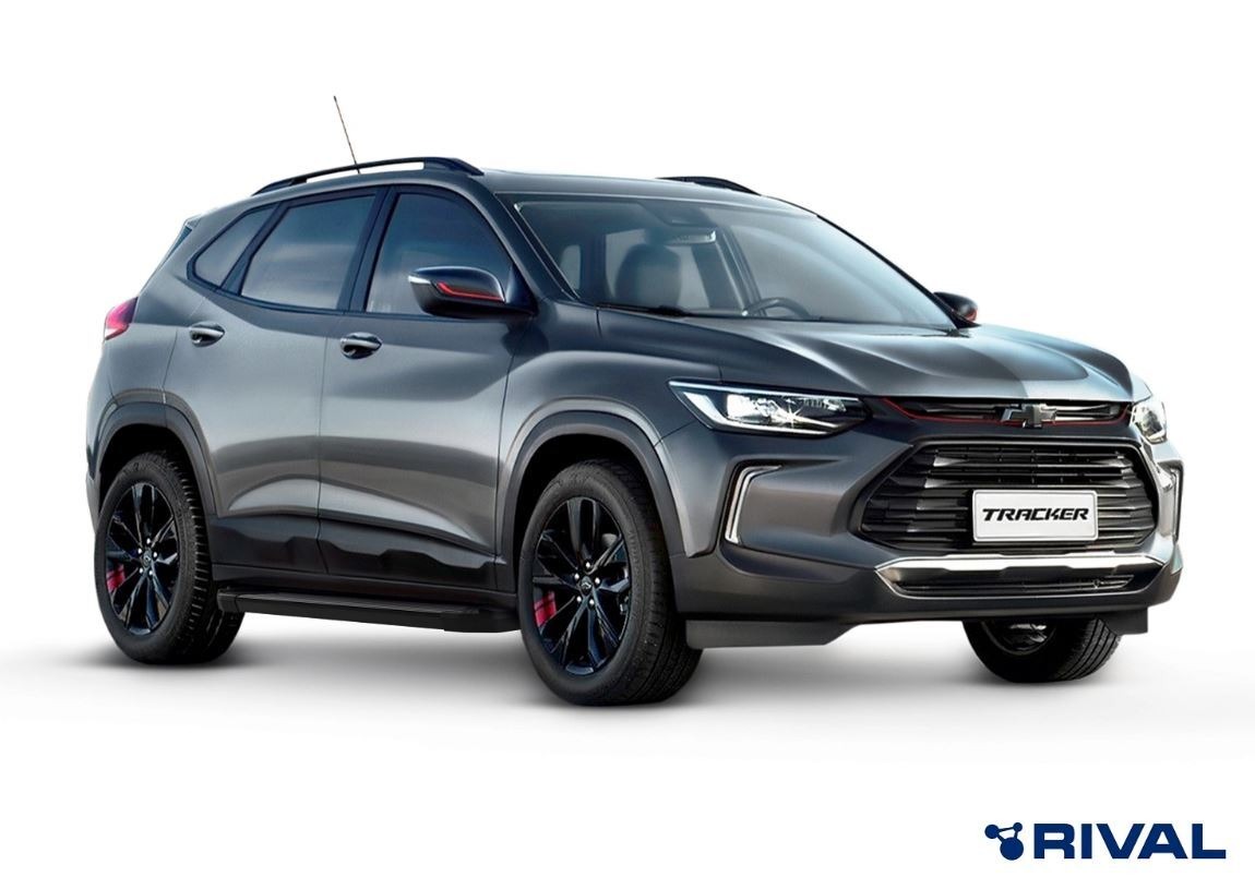 Порог-площадка Rival Black A173ALB c комплектом крепежа для Chevrolet Tracker фото 2