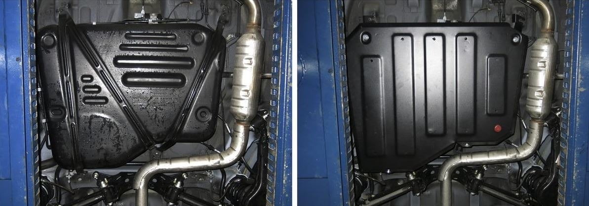 Защита стальная АвтоБроня для топливного бака на Chery Tiggo 5 (T21) фото 2