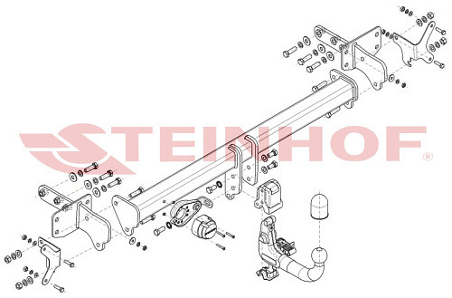 Вертикально быстросъемный фаркоп Steinhof на KGM Torres (J100) и SsangYong Torres (J100)