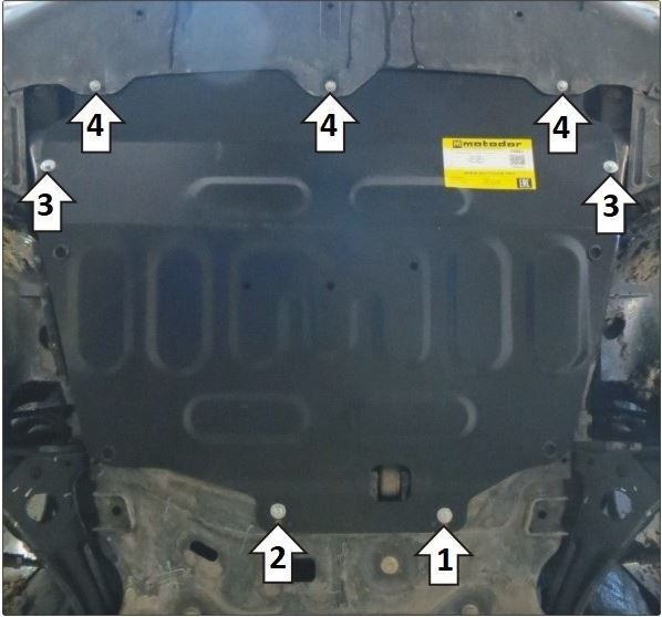 Защита стальная Мотодор для картера двигателя, КПП на Chery Tiggo 4/7/7 Pro/8/8 Pro фото 4
