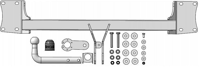Полностью оцинкованный фаркоп ZincaR на BMW X5 (E70 и F15)/ X6 (F16) фото 3
